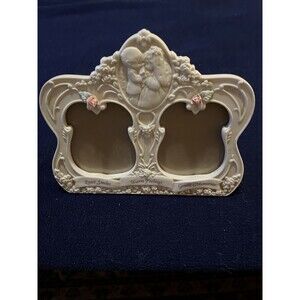 Precious Moments Porcelain Double 3.5 x 3" Photo Frame Wedding Love Memories